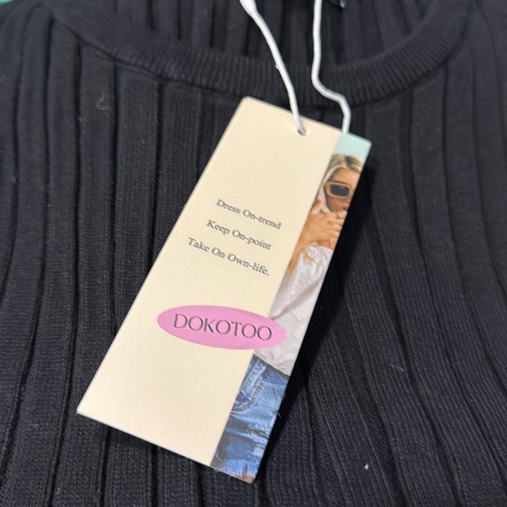 NWT Women’s Solid Black Sleeveless Ribbed Crewneck Sweater, Size 2X - Picture 6 of 9